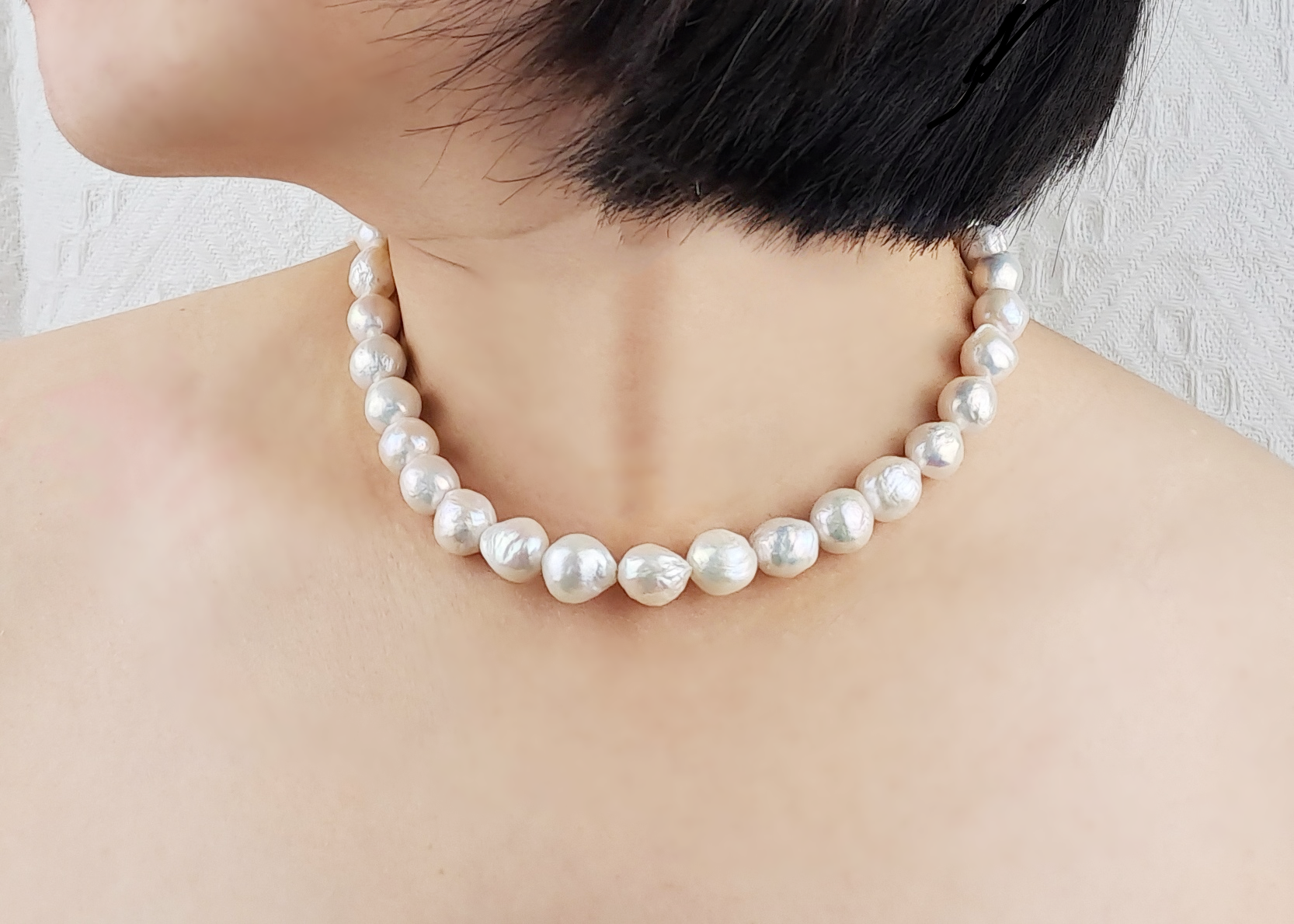 WRINKLED BAROQUE PEARL NECKLACE -  CORALIA