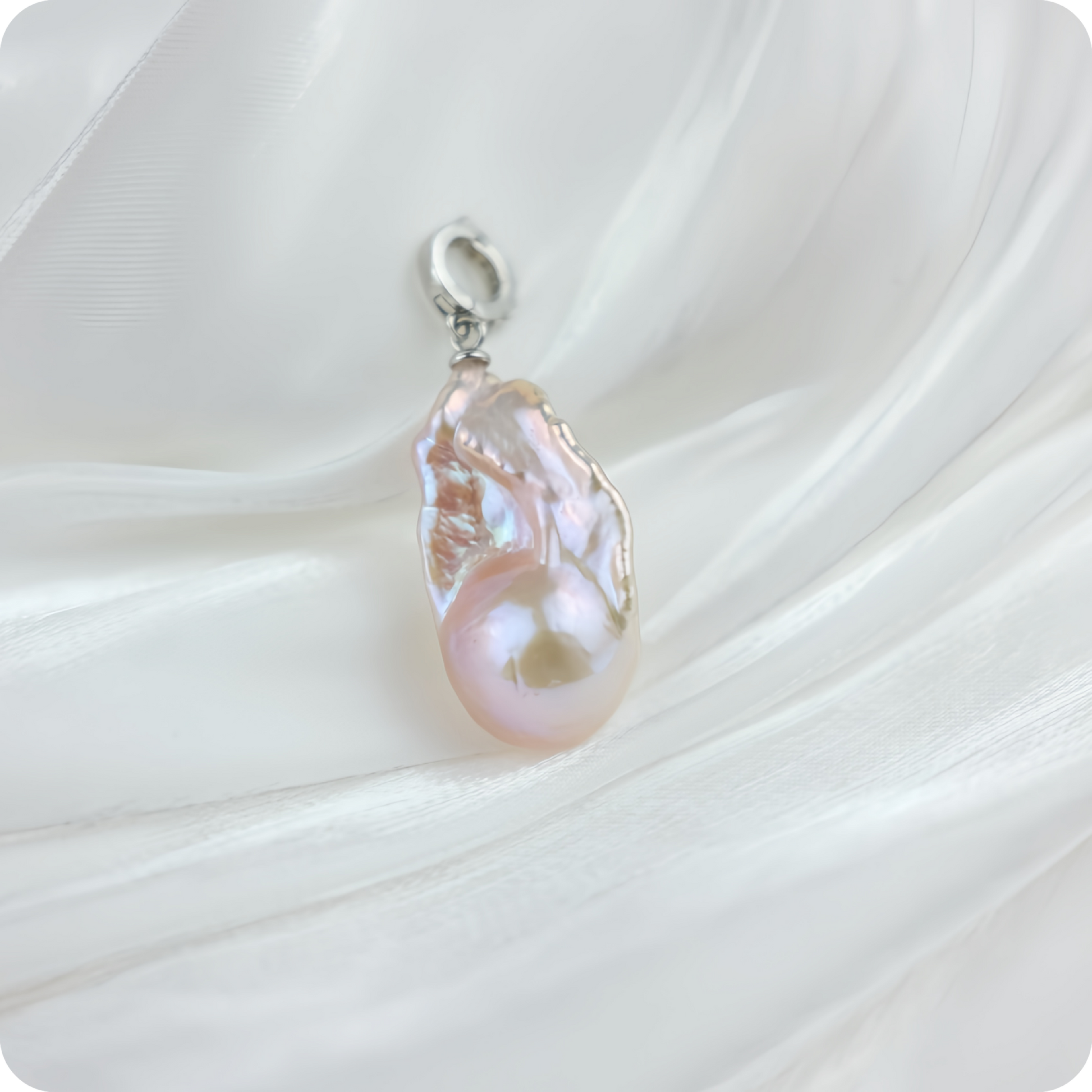 Baroque pearl pendant - Pink