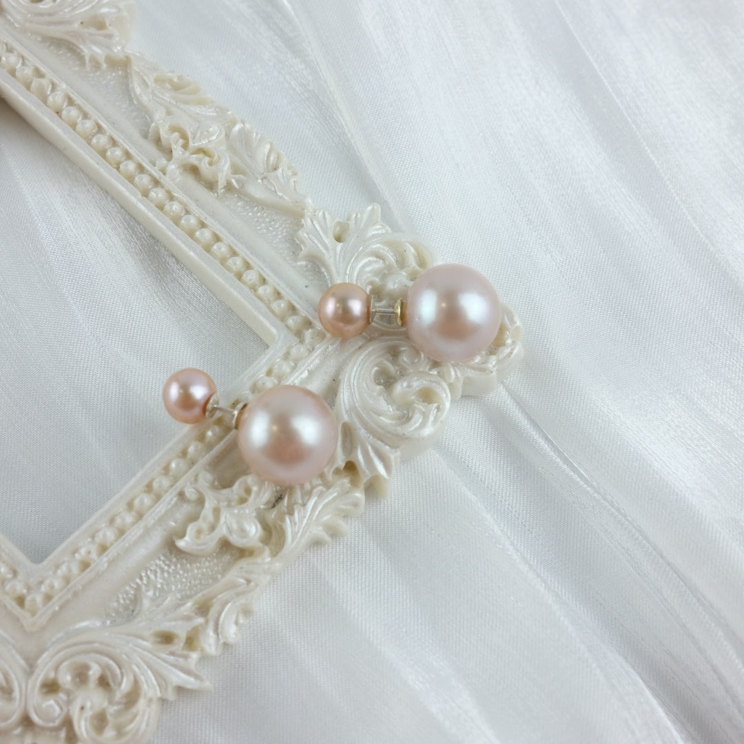 FRESHWATER PEARL FRONT & BACK DOUBLE  EARRINGS - AVA