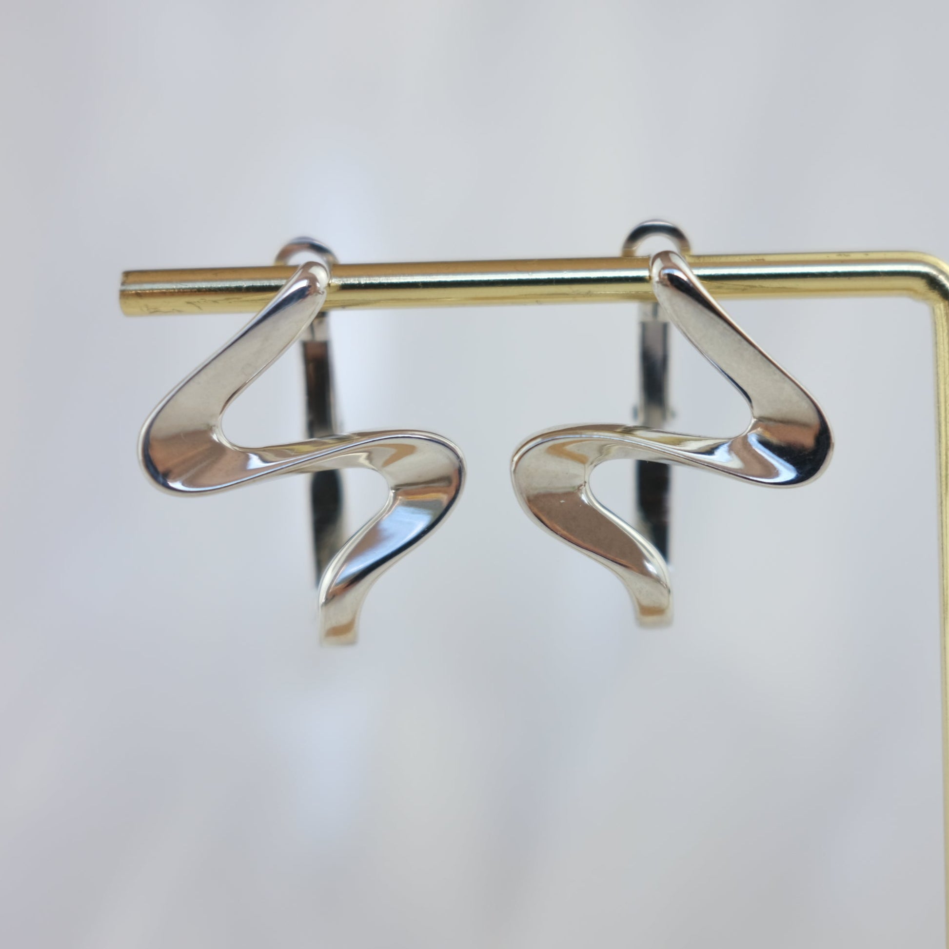 Wavy Earrings with  built-in ear backs - Wavelet