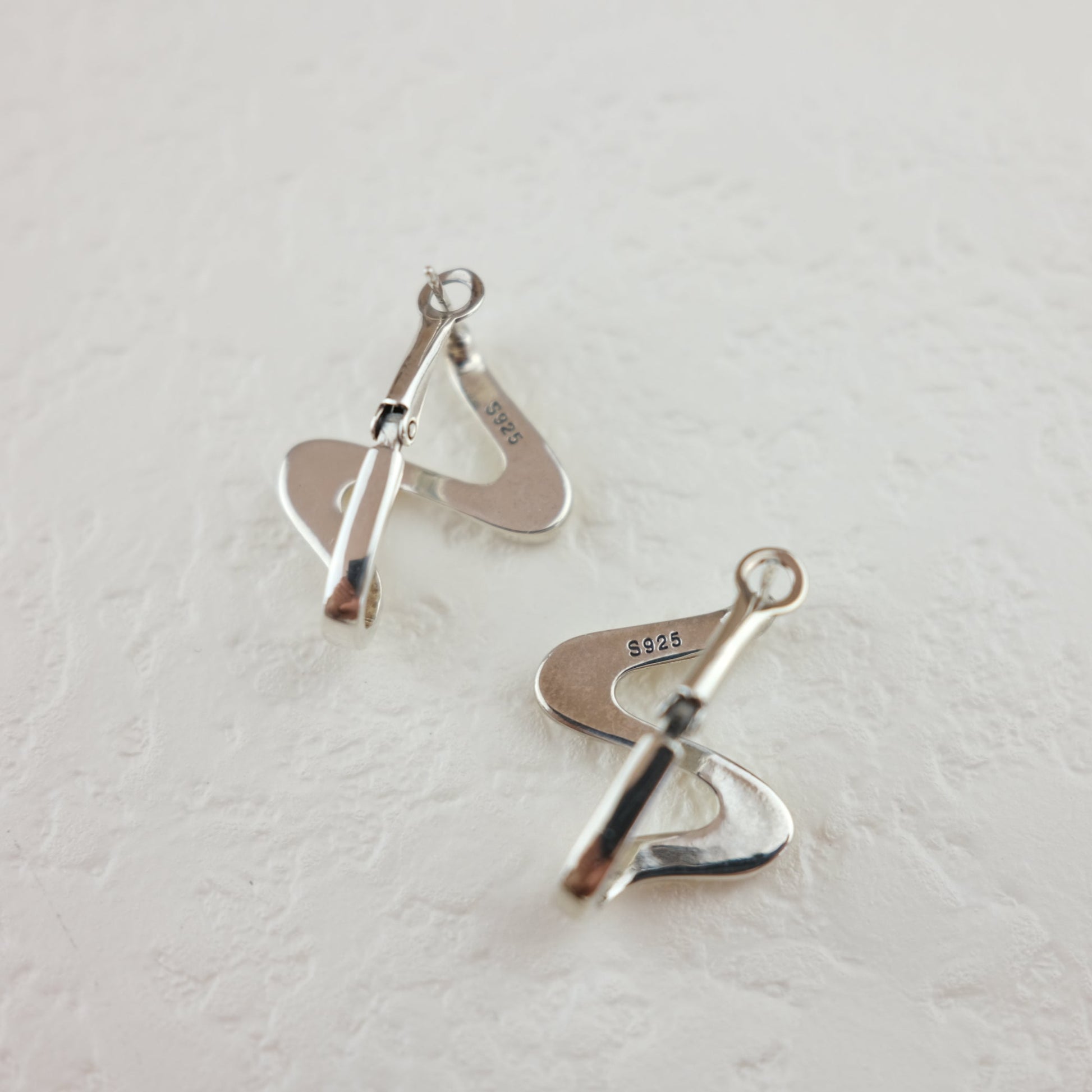 Wavy Earrings with  built-in ear backs - Wavelet
