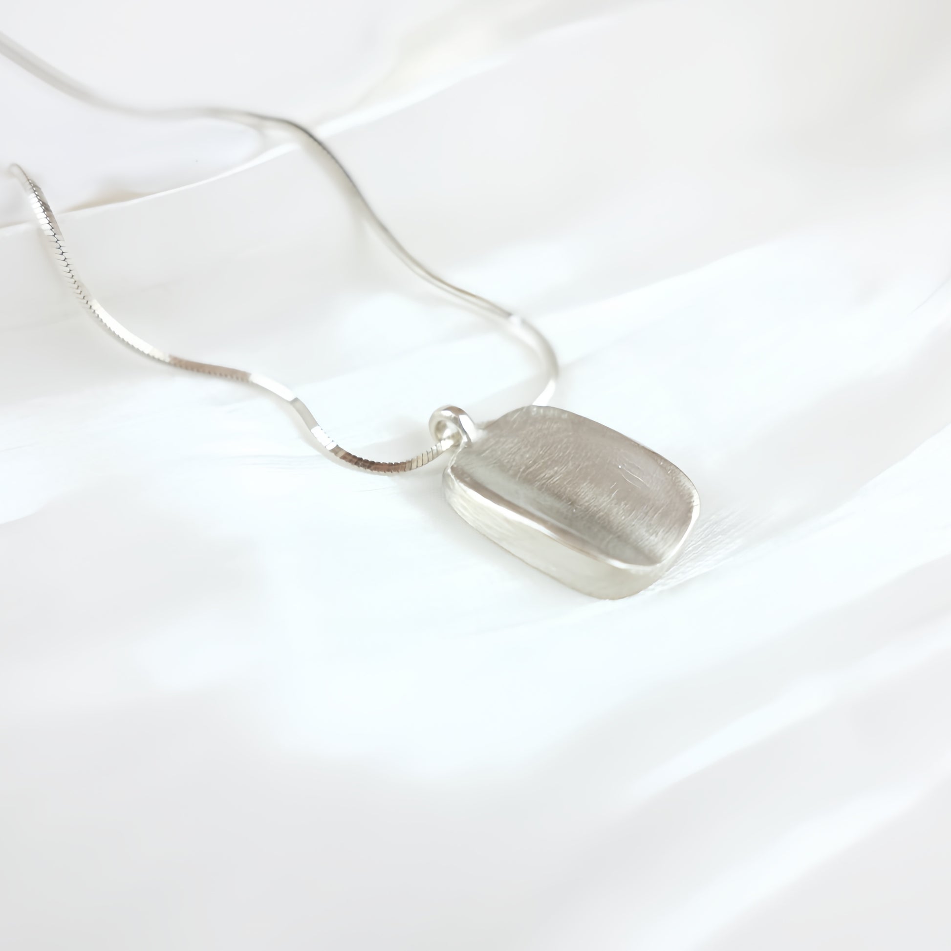 Sterling Silver Snake chain  with Square pendant - Mira