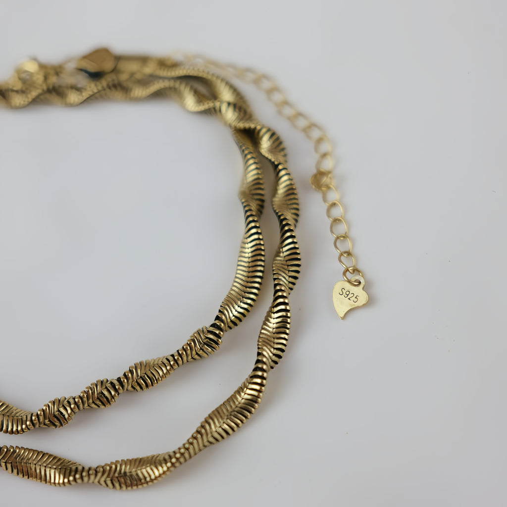Oxidized sterling silver necklace - Kai