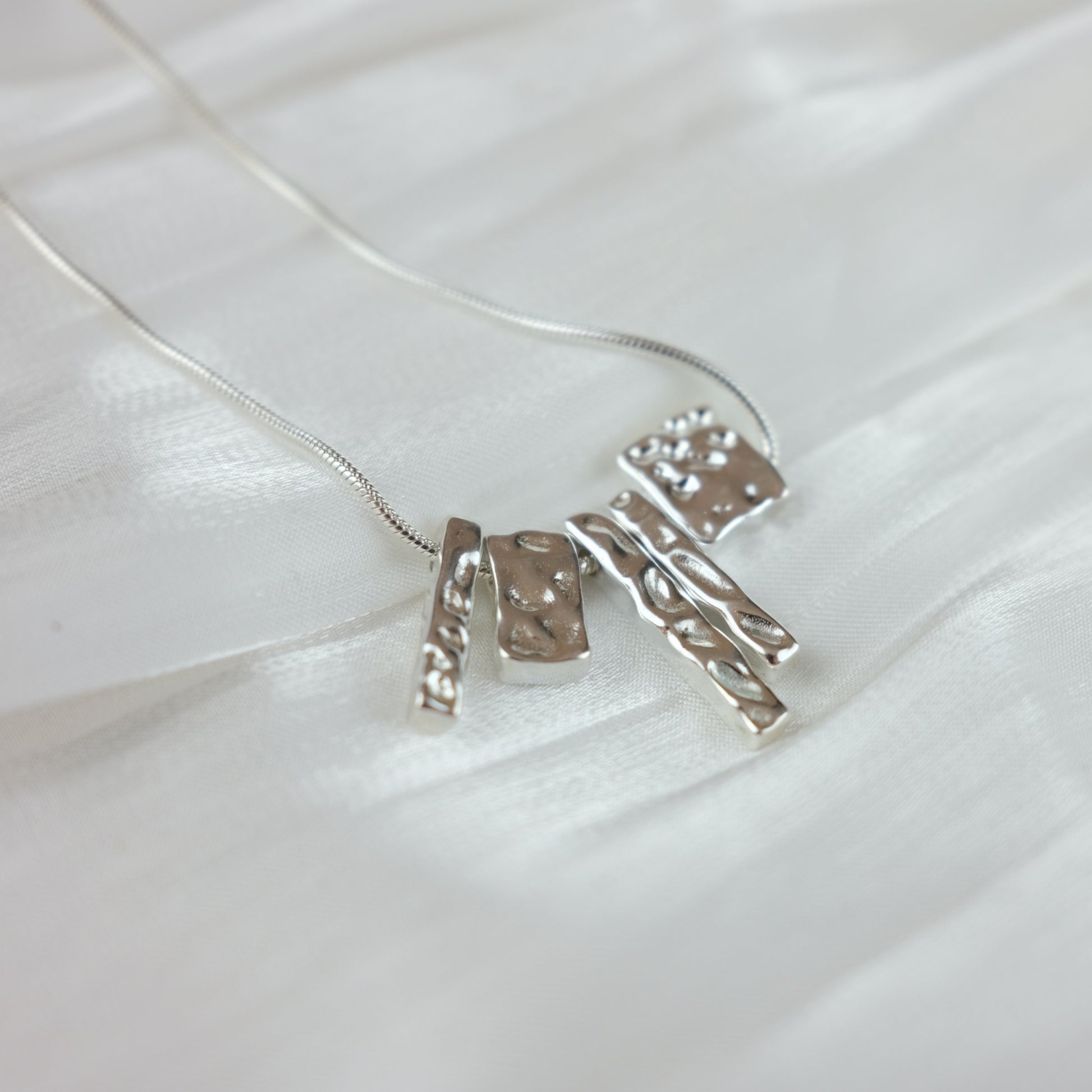Irregular Square Pendant with Snake Chain Necklace -  Ellen