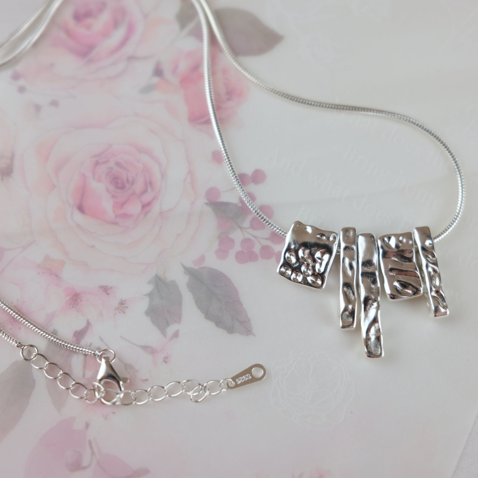 Irregular Square Pendant with Snake Chain Necklace -  Ellen