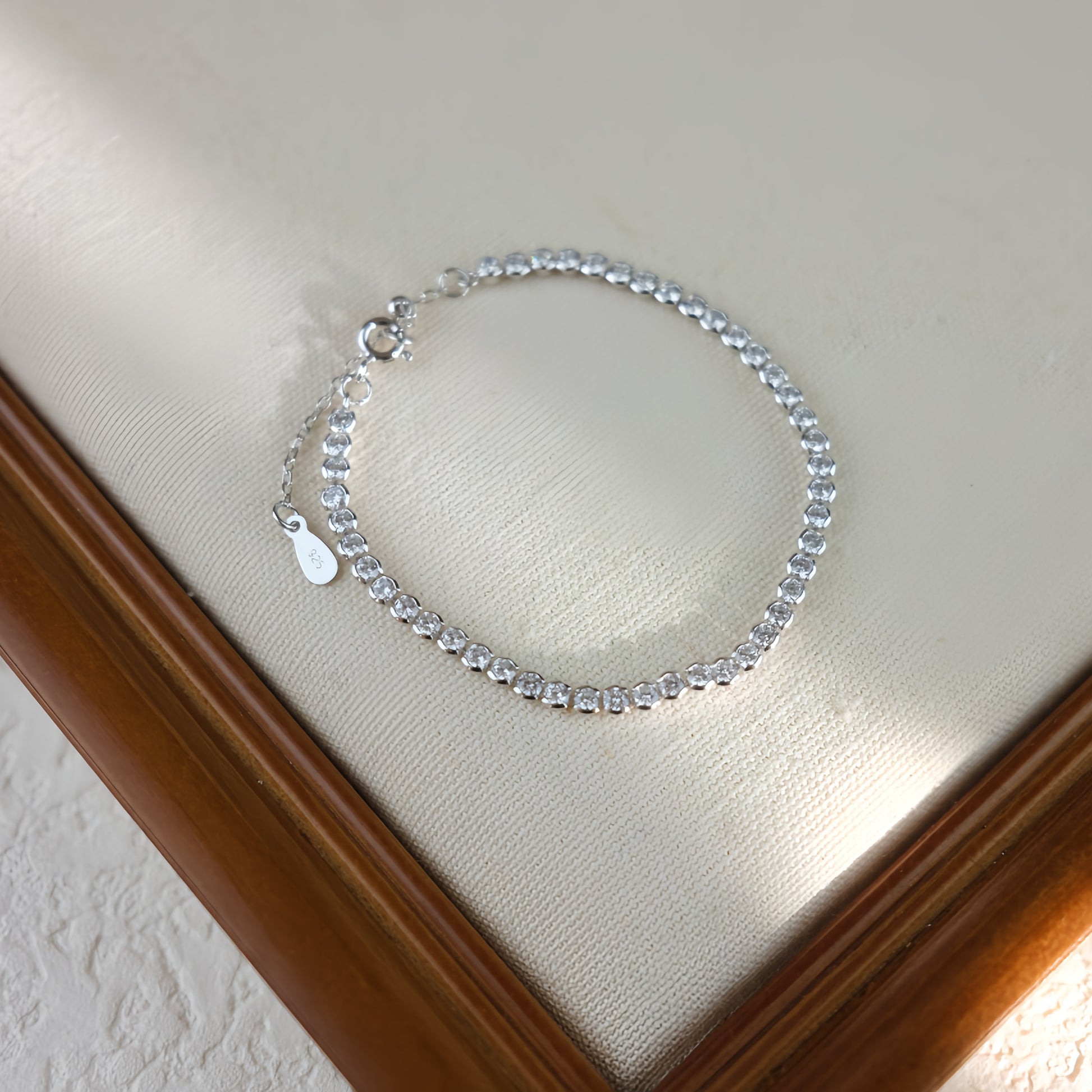 Sterling Silver Bubble Bracelet with Cubic Zirconia Accents - Celestia