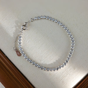 Sterling Silver Bubble Bracelet with Cubic Zirconia Accents - Celestia