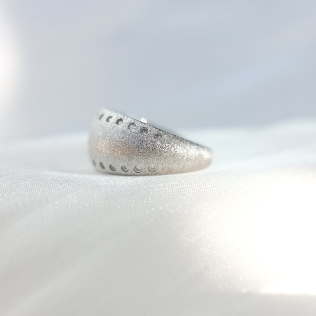 Matte and brushed finish open ring - Sophia