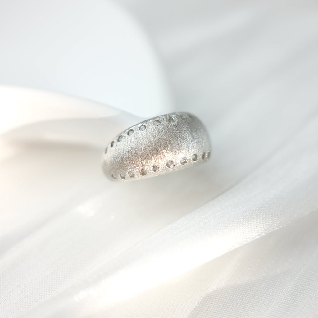 Matte and brushed finish open ring - Sophia