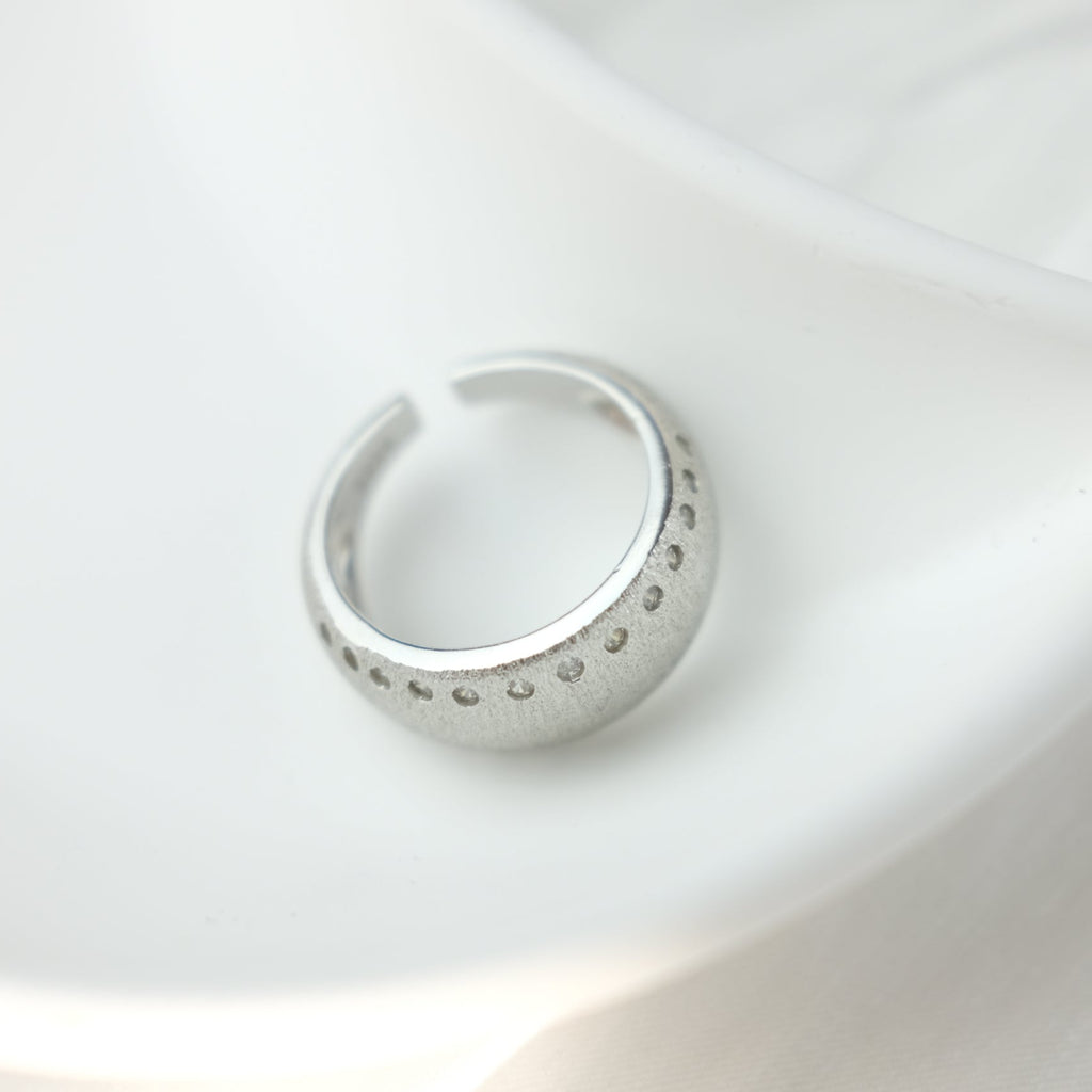 Matte and brushed finish open ring - Sophia