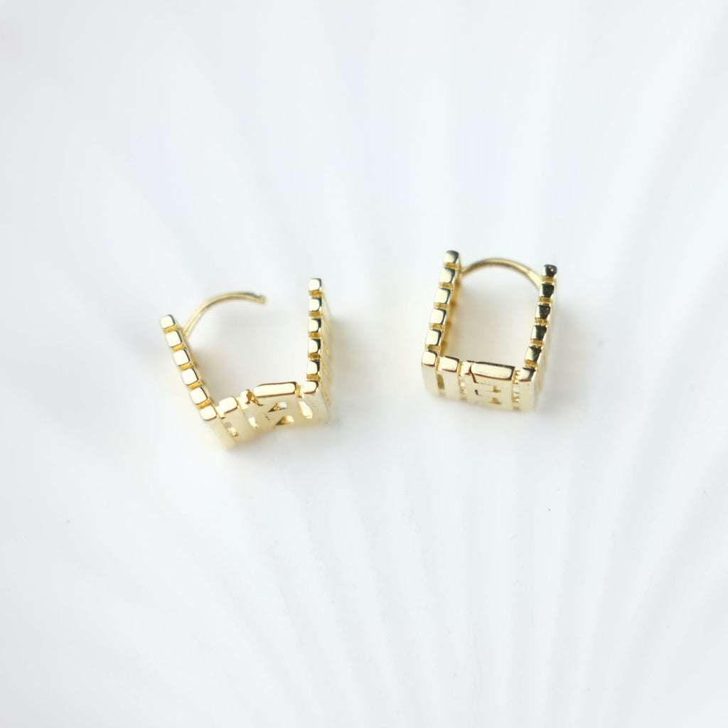 Striped Huggie Hoops - Kala