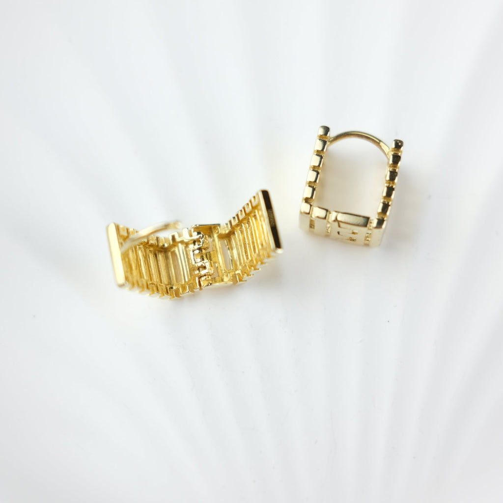 Striped Huggie Hoops - Kala