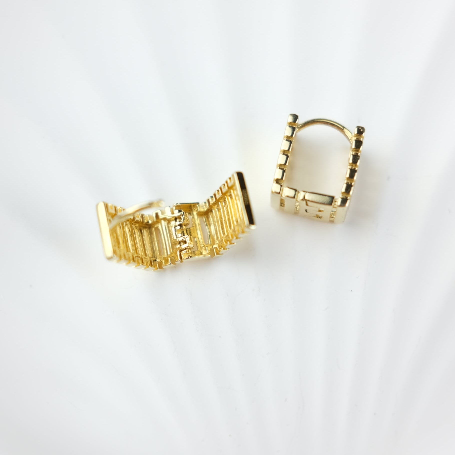 Striped Huggie Hoops - Kala