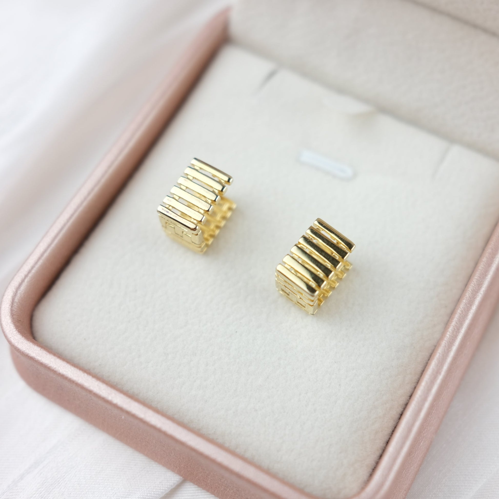 Striped Huggie Hoops - Kala