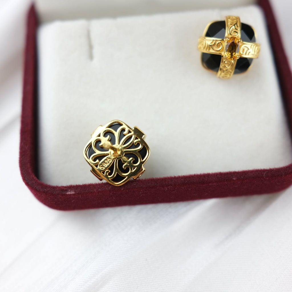 Midnight silver studs